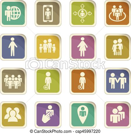 450x460 Community Icon Set. Community Vector Icons For User Interface Design.