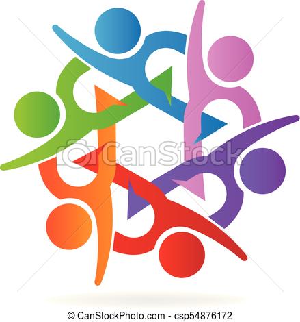 439x470 Teamwork Logo. Concept Of Community Unity Partners With Star Shape