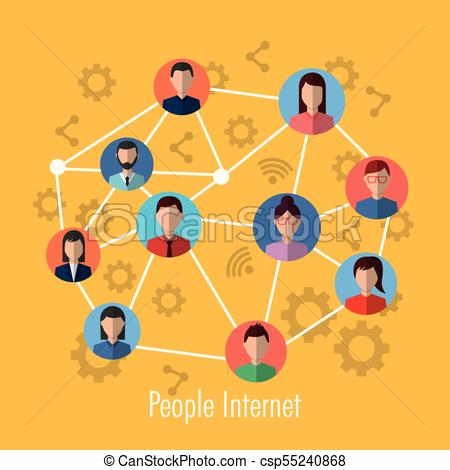 450x470 People Internet Connection Network Media Community Vector
