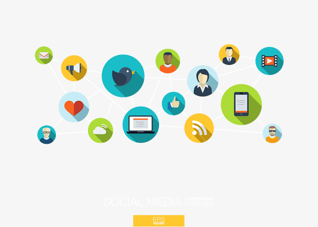 650x464 Vector Material Online Community, Social Network, Social Media
