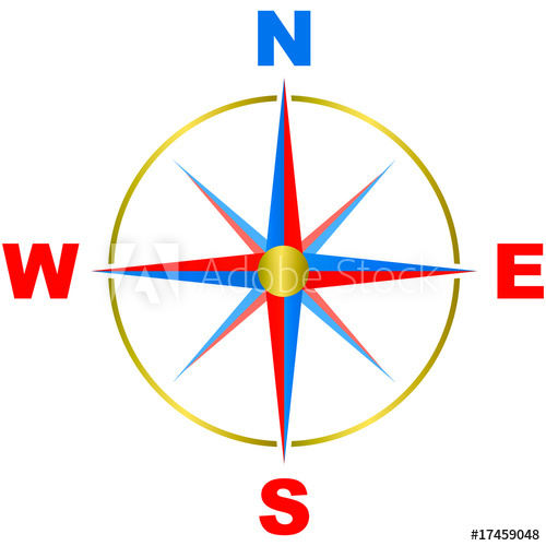 500x500 Vector Compass. Graphic Element.
