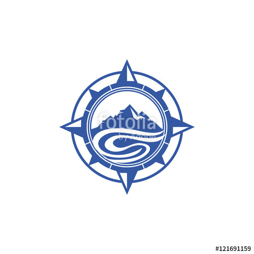 500x500 Mountain Compass Logo Vector Image Icon Stock Image And Royalty