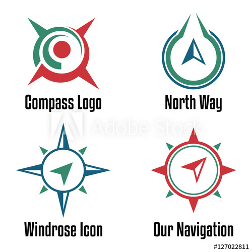 500x500 Simple Modern Compass Logo Symbol Template Set