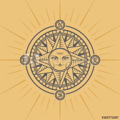 500x500 Compass Rose, Vector