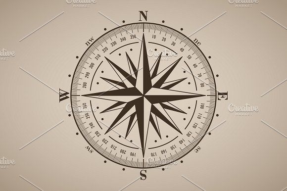 580x386 Vector Compass Rose (Windrose)