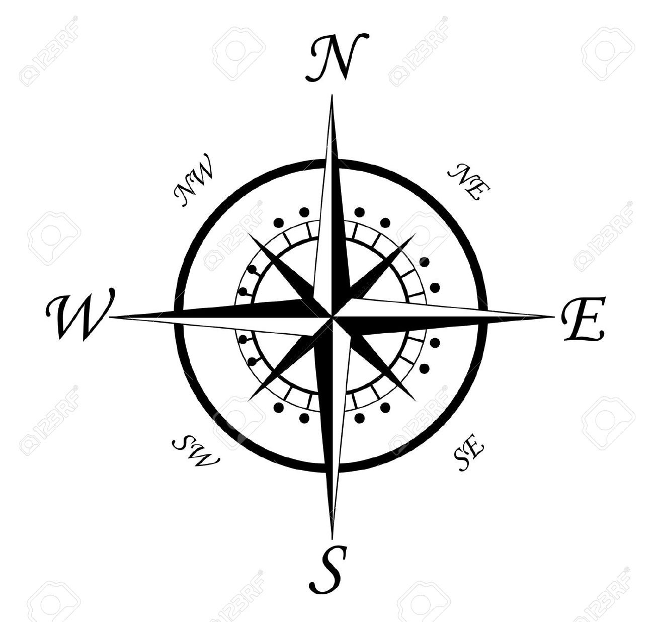 1300x1236 Free Clipart Compass Rose Line Drawing