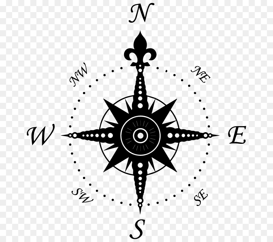 900x800 North Compass Rose Symbol Vector Graphics