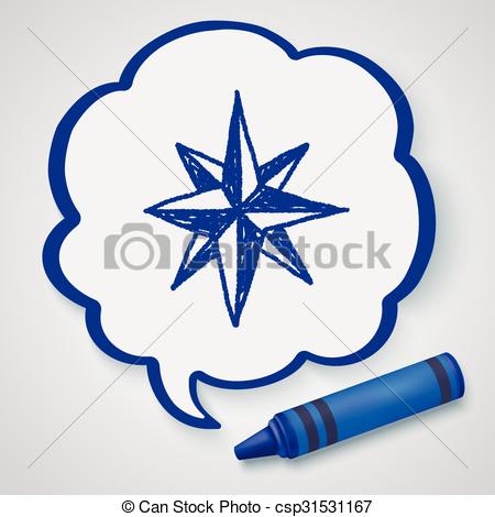 450x470 Compass Star Doodle Clip Art Vector