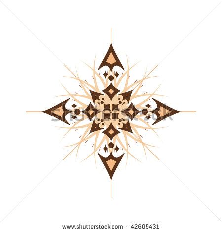 450x470 Vector Illustration Of Abstract Compass Rose Isolated On White
