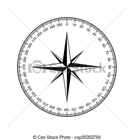 450x470 Image Of Compass Vector Isolated On White Background .
