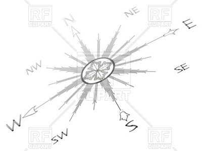 400x300 Wind Rose Compass Silhouette Vector Image Vector Artwork Of