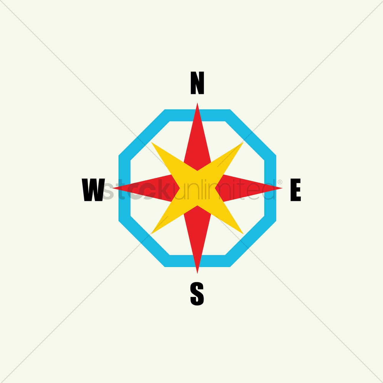 1300x1300 Free Direction Compass Vector Image
