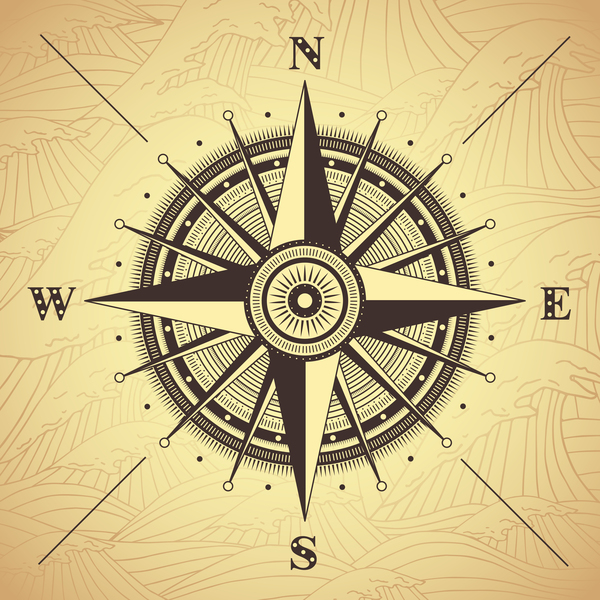 600x600 Seafaring Background With Compass Vector 05 Free Download