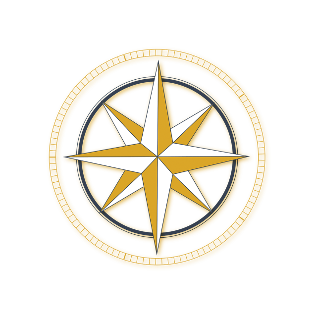 640x640 Golden Circle Compass Vector, Compass, Direction, Sunset Png And