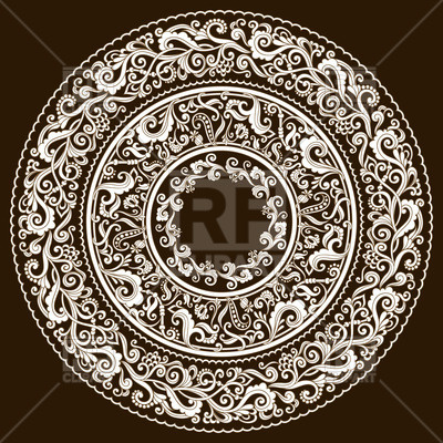 400x400 Complex Floral Round Ornament Vector Image Vector Artwork Of
