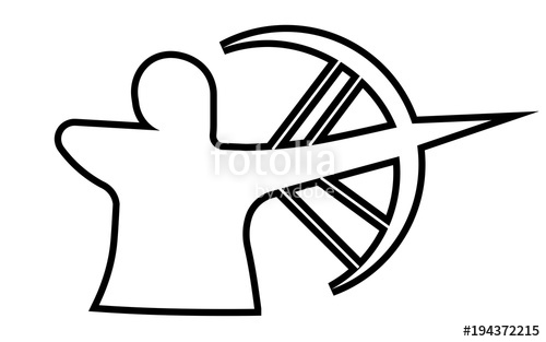 500x313 Compound Bow Silhouette Outline On White Background Stock Image
