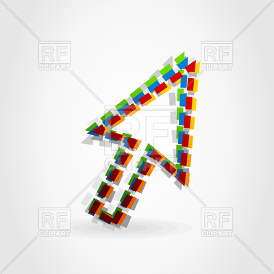 400x400 Computer Arrow On Grey Background Vector Image Vector Artwork Of