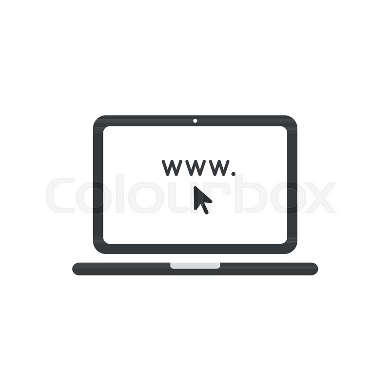 800x800 Vector Illustration Concept Of Www Word Inside Laptop Computer