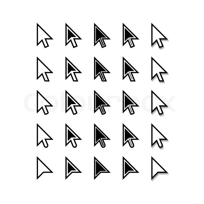 800x800 Arrows Cursor Icons Mouse Pointer Set Vector Stock Vector