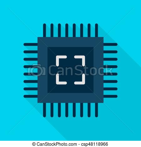 450x470 Computer Chip Flat Icon. Computer Chip Icon. Vector Illustration