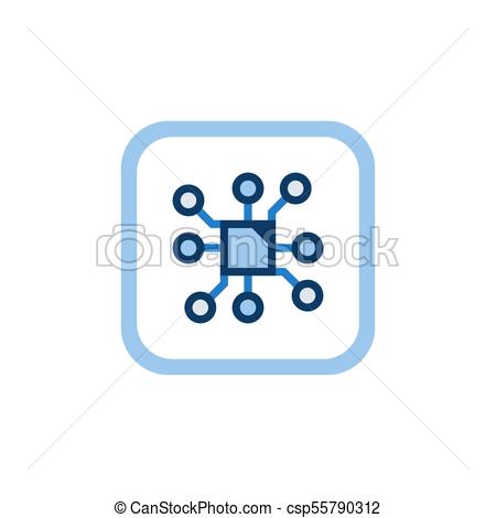 450x470 Computer Chip Vector Flat Concept Icon Or Technology Symbol On