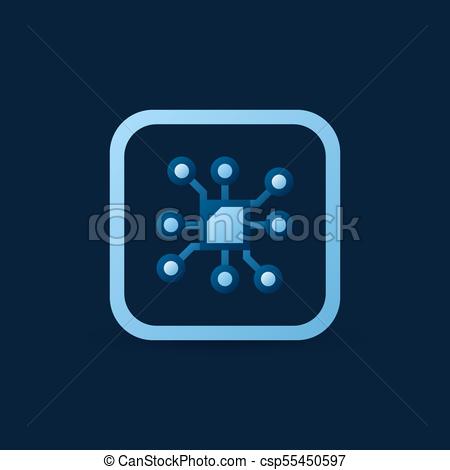 450x470 Computer Chip Vector Flat Icon Or Design Element On Dark Background.