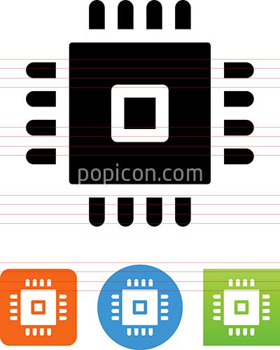400x499 Vector Computer Chip Icon