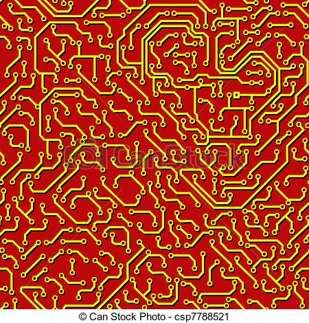 450x470 Seamless Pattern. Computer Circuit Board.