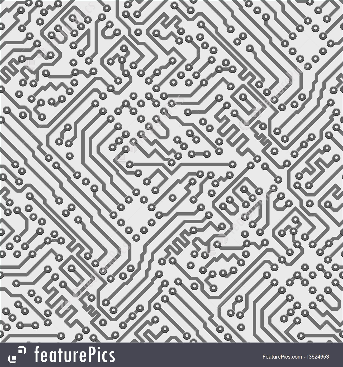 1300x1392 Circuit Board Vector Computer Seamless Pattern