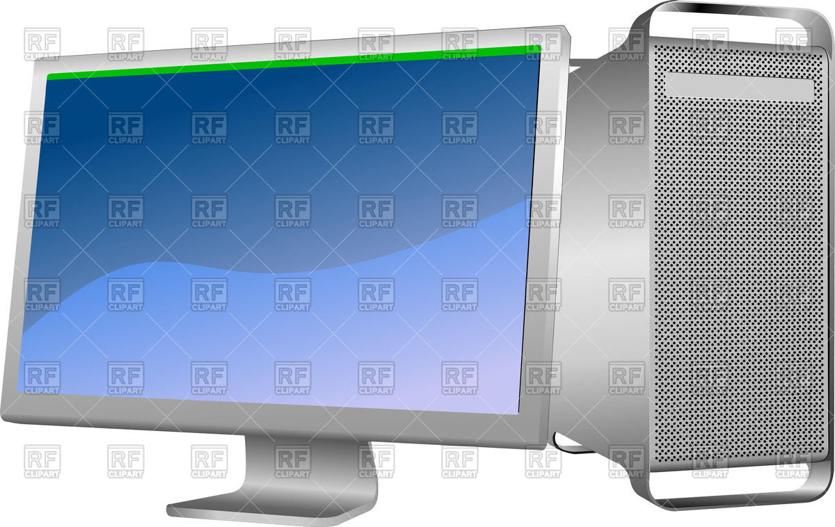 1200x758 Flat Computer Monitor Vector Image Vector Artwork Of Objects