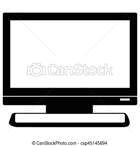 450x470 Isolated Computer Monitor On A White Background, Vector Illustration.