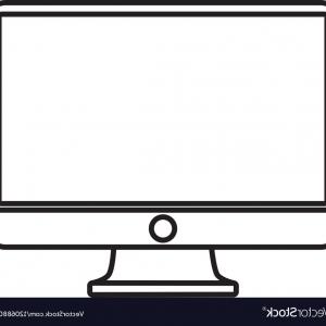 300x300 Sketch Tv Isolated On A White Background Monitor Vector
