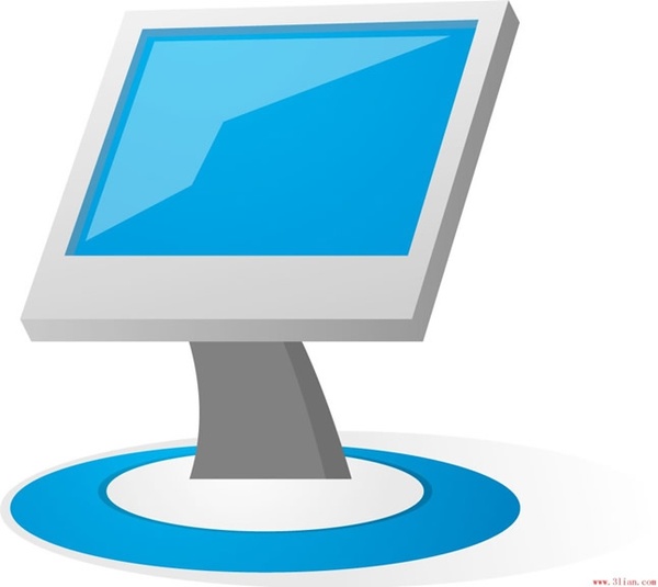 600x535 Vector Computer Monitor Vector Free Vector In Adobe Illustrator Ai