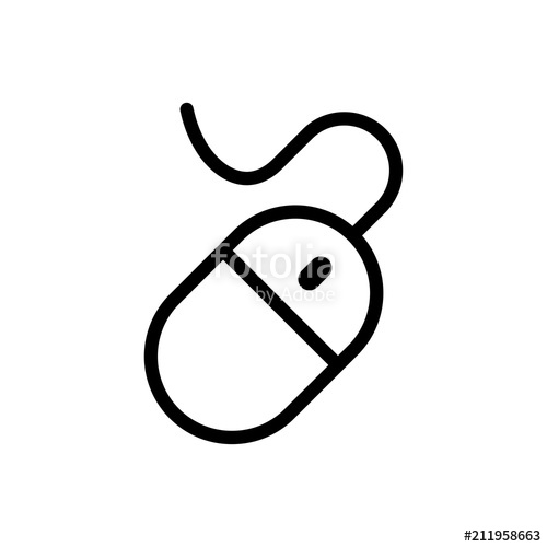 500x500 Computer Mouse Vector Icon, Pc Cursor Symbol. Simple, Flat Design