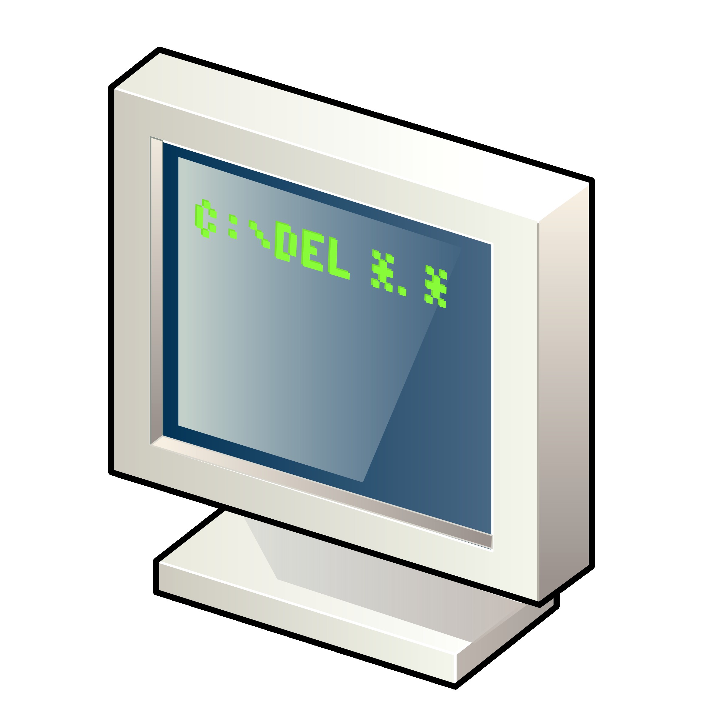 2400x2400 Computer With Dos Screen Vector Clipart 11