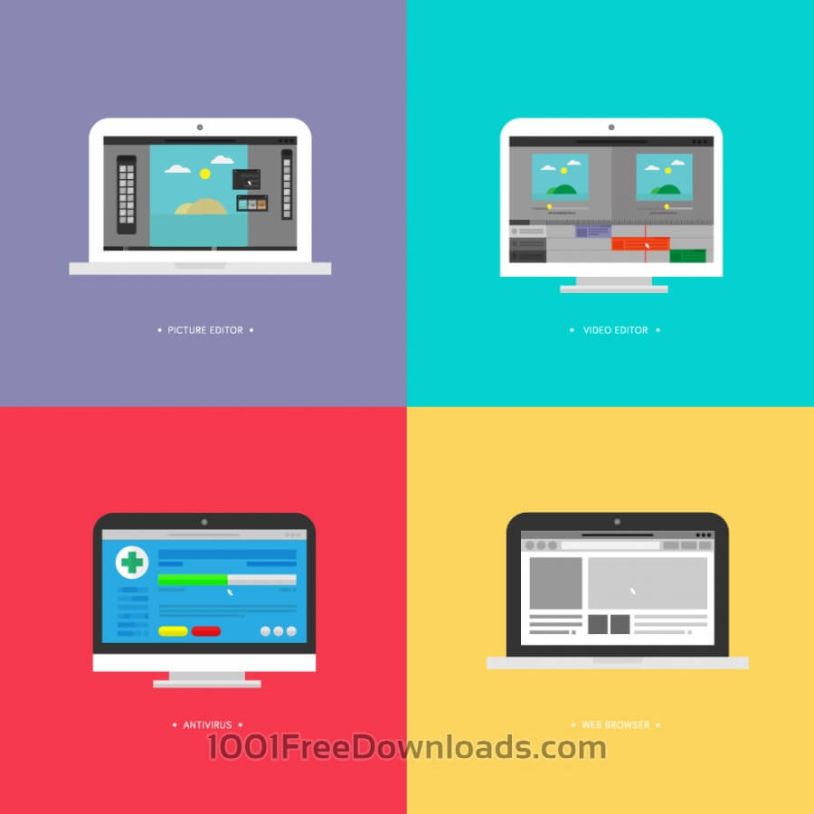 900x900 Free Vectors Computer Screens Running Programs (Picture Editor