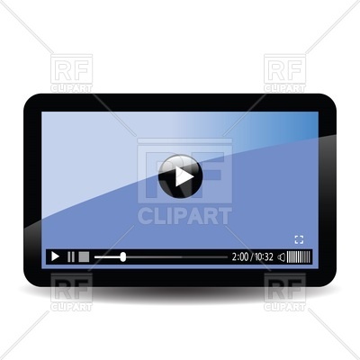 400x400 Interface Of Video Player On Screen Of Tablet Computer Vector