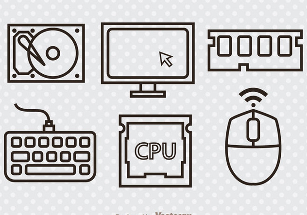 632x443 Computer Hardware Outline Icons Free Vector Download 341919 Cannypic
