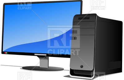 400x257 Flat Lcd Monitor With System Unit