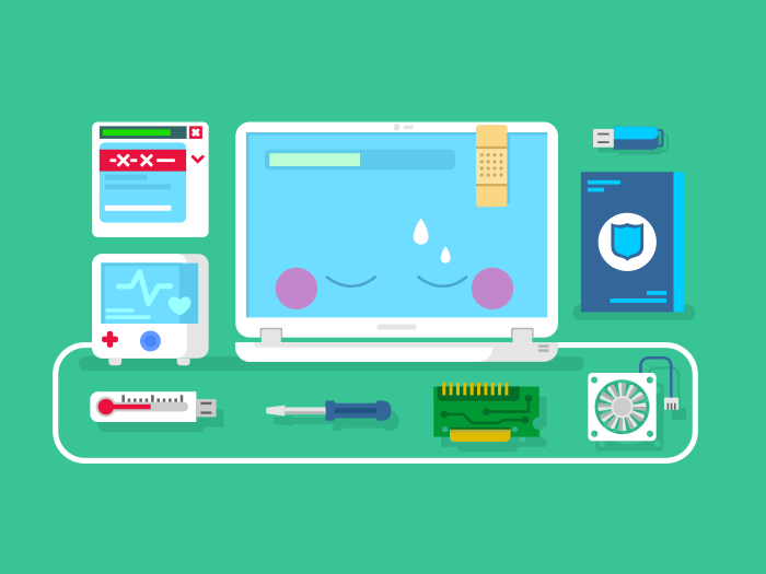 700x525 Computer Repair Flat Illustration