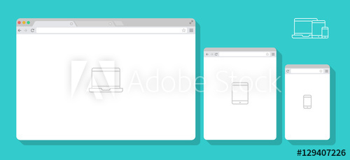 500x229 Set Of Flat Blank Browser Windows For Different Devices. Vector