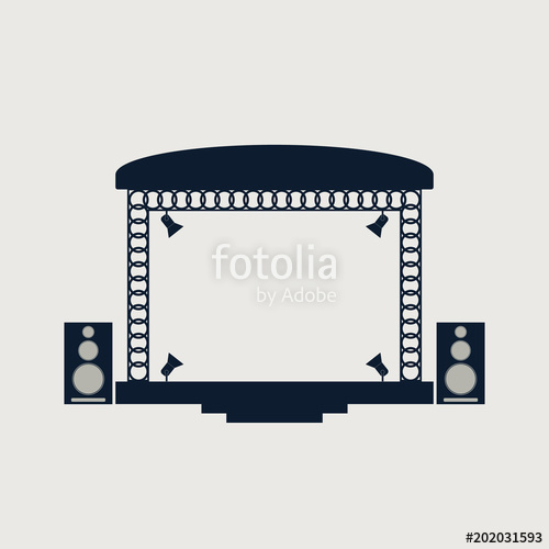 500x500 Concert Stage And Musical Equipment. Stock Image And Royalty Free