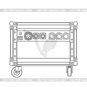 300x300 Dark Contour Concert Stage Rack Box Power Sockets