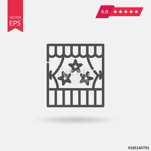 500x500 Outdoor Concert Stage Vector Icon. Simple Flat Music Equipment P