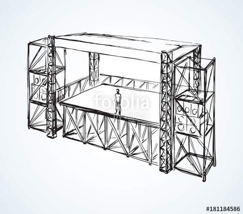 500x441 Podium Concert Stage. Vector Drawing Stock Image And Royalty Free