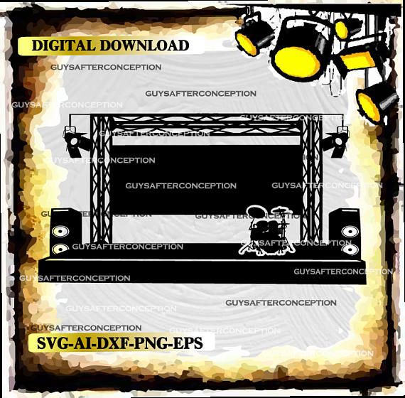 570x560 Concert Music Stage Vector Images Svg Files Digital Cutting Files