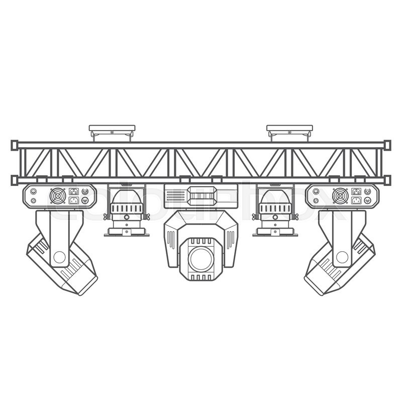 800x800 Vector Monochrome Contour Metal Frame Concert Stage Truss Lighting
