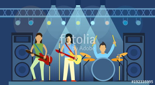 500x274 Concert Pop Group Artists On Scene Music Stage Night And Young