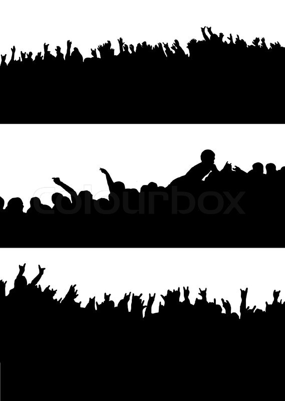 569x800 Three Different Crowd Scenes Drawn Freehand Of A Rock Concert