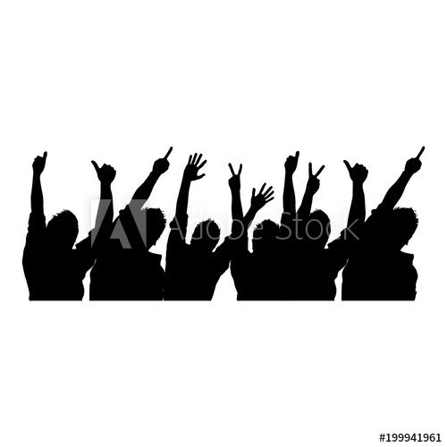 500x500 Silhouette Of People In Concert Vector Illustration Design